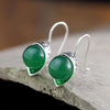 Round Garnet Pearl Earrings Female 925 Sterling Silver Wedding Jewelry Gift Women Girl's Hollow Flower Earrings For Women SE09