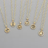 Round Hollow 12 Zodiac Sign Necklace For Women Girl Retro Stainless Steel Gold Color Necklaces Constellations Zirconia Jewelry