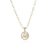 Round Hollow 12 Zodiac Sign Necklace For Women Girl Retro Stainless Steel Gold Color Necklaces Constellations Zirconia Jewelry