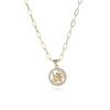 Round Hollow 12 Zodiac Sign Necklace For Women Girl Retro Stainless Steel Gold Color Necklaces Constellations Zirconia Jewelry