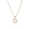 Round Hollow 12 Zodiac Sign Necklace For Women Girl Retro Stainless Steel Gold Color Necklaces Constellations Zirconia Jewelry