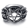 Round Hollow Five-Pointed Star Pattern Ring Men's Ring Retro Dragon Claw Wrapped Metal Ring Accessorie Party Jewelry