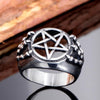 Round Hollow Five-Pointed Star Pattern Ring Men's Ring Retro Dragon Claw Wrapped Metal Ring Accessorie Party Jewelry