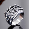 Round Hollow Five-Pointed Star Pattern Ring Men's Ring Retro Dragon Claw Wrapped Metal Ring Accessorie Party Jewelry
