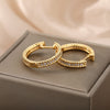Round Hoop Earrings For Women Stainless Steel Earrings 2023 Trend Aesthetic Wedding Band Couple Jewelry Gift brincos feminino
