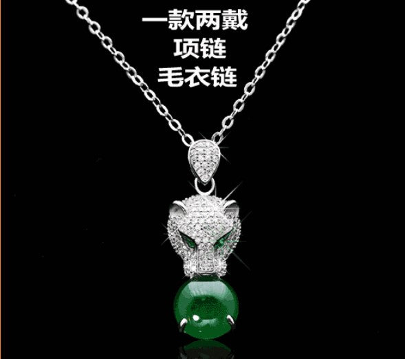 Round-Limited-Collares-Maxi-Leopard-head-Necklace-Swarovski-crystal-Fashion-Jewelry-925-Silver-Fit-Original-Women