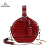 Round Messenger Chain Bags for Women 2022 Ladies Stylish PU Leather Should Women Leather Shoulder Chain Bags Female Shopping Bag
