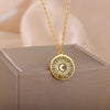 Round Moon Pendant Necklace for Women Stainless Steel Gold Color Chains Necklaces 2023 Trend Aesthetic Jewelry collares mujer