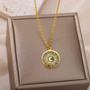 Round Moon Pendant Necklace for Women Stainless Steel Gold Color Chains Necklaces 2023 Trend Aesthetic Jewelry collares mujer