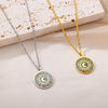 Round Moon Pendant Necklace for Women Stainless Steel Gold Color Chains Necklaces 2023 Trend Aesthetic Jewelry collares mujer