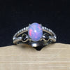 Round Natural Opal Stone Solid Silver 925 Rings Women 100% 925 Sterling Silver Jewelry Elegant Ladys Natural Stone Gifts