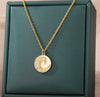 Round Ocean Wave Pendant Necklace for Women Stainless Steel Gold  Color Necklaces 2023 Trend Choker Couple Jewerly collar