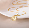Round Ocean Wave Pendant Necklace for Women Stainless Steel Gold  Color Necklaces 2023 Trend Choker Couple Jewerly collar