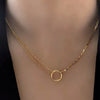 Round Ring Asymmetry Chain Gold Necklace For Women Korean Jewelry Accessories  Items GaaBou Jewellery