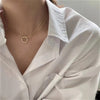 Round Ring Asymmetry Chain Gold Necklace For Women Korean Jewelry Accessories  Items GaaBou Jewellery