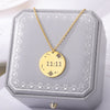 Round Stars Pendant Necklace for Women Stainless Steel Angel Number Necklaces Lucky Meaningful Digital Jewelry collares mujer