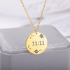 Round Stars Pendant Necklace for Women Stainless Steel Angel Number Necklaces Lucky Meaningful Digital Jewelry collares mujer