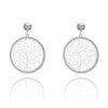 Round Tree of Life Diamond Design Earrings Silverly Color Pendant Earring For Women  Charm Jewelry Wedding Party Gift 2022