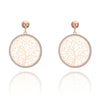 Round Tree of Life Diamond Design Earrings Silverly Color Pendant Earring For Women  Charm Jewelry Wedding Party Gift 2022
