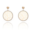 Round Tree of Life Diamond Design Earrings Silverly Color Pendant Earring For Women  Charm Jewelry Wedding Party Gift 2022