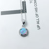 Round White Fire Opal Stone Pendant Necklace Opal 925 Sterling Silver Jewelry Valentine's D Gift for Women (Lam Hub Fong)