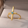 Round Zircon Cross Rings for Women Gold Plated Open Adjustable Stainless Steel Ring 2023 Trend Wedding Aesthetic Jewelry anillos