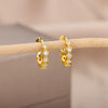 Round Zircon Hoop Earrings for Women Stainless Steel Gold Color Earrings 2023 Trend Wedding Couple Rhinestone Jewelry pendientes