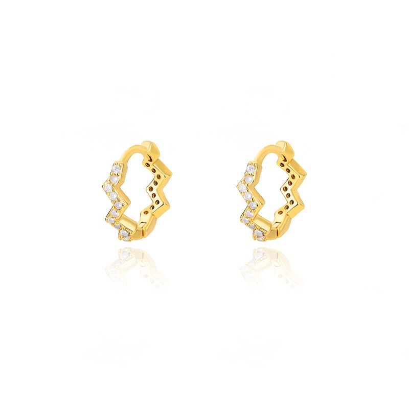 Round Zircon Hoop Earrings for Women Stainless Steel Gold Color Piercing Earrings 2023 Trend Wedding Aesthetic Jewerly aretes