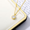 Round Zircon Necklace For Women Gold  Color Crystal Shiny Choker Pendant Simple Temperament Necklace Wedding Jewelry Gift