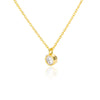Round Zircon Necklace For Women Gold  Color Crystal Shiny Choker Pendant Simple Temperament Necklace Wedding Jewelry Gift