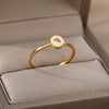 Round Zircon Rings For Women Cubic Zirconia Stainless Steel Gold Color Ring 2023 Trend Couple Wedding Band Jewelry anillos mujer