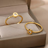 Round Zircon Rings For Women Cubic Zirconia Stainless Steel Gold Color Ring 2023 Trend Couple Wedding Band Jewelry anillos mujer