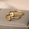 Round Zircon Rings For Women Cubic Zirconia Stainless Steel Gold Color Ring 2023 Trend Couple Wedding Band Jewelry anillos mujer