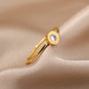 Round Zircon Rings For Women Cubic Zirconia Stainless Steel Gold Color Ring 2023 Trend Couple Wedding Band Jewelry anillos mujer