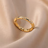 Round Zircon Rings for Women Gold Plated Open Stainless Steel Ring Cubic Zirconia Minimalist Wedding Aesthetic Jewerly anillos