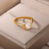 Round Zircon Rings for Women Stainless Steel Gold Color Couple Ring 2023 Trend  Wedding Aesthetic Jewelry anillos