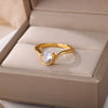 Round Zircon Rings for Women Stainless Steel Gold Color Couple Ring 2023 Trend  Wedding Aesthetic Jewelry anillos