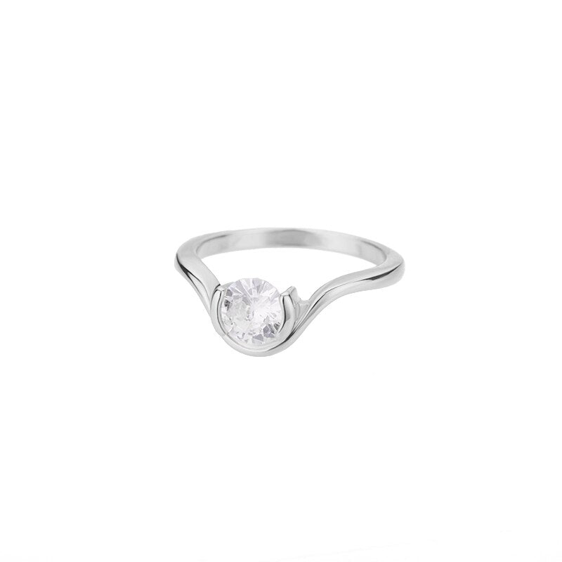 Round Zircon Rings for Women Stainless Steel Gold Color Couple Ring 2023 Trend  Wedding Aesthetic Jewelry anillos