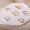 Round Zircon Rings for Women Stainless Steel Gold Color Couple Ring 2023 Trend  Wedding Aesthetic Jewelry anillos