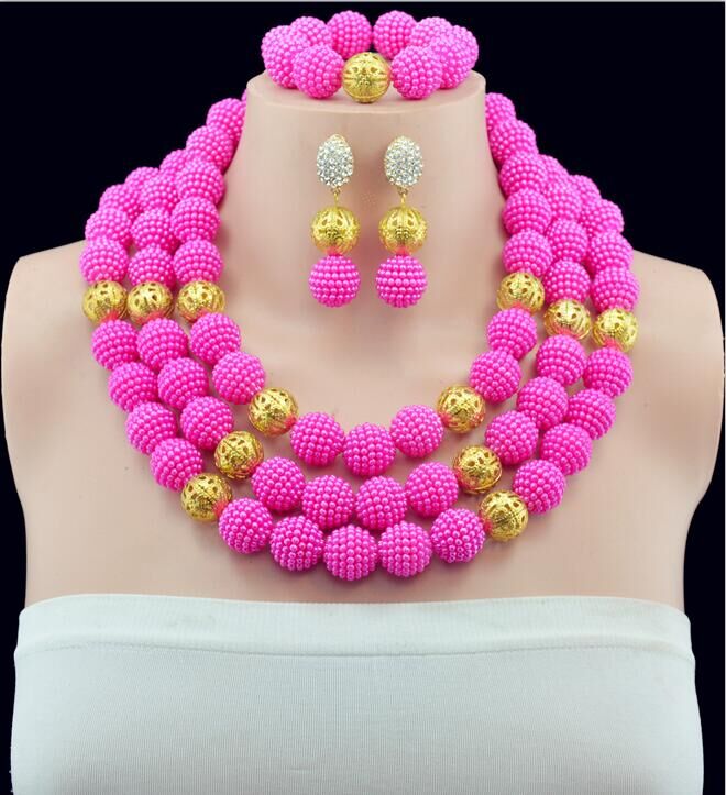 Royal Blue Nigerian Wedding African Beads Jewelry Set For Bridesmaid Ball Necklace African Costume Bridal Jewelry Sets Free