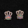 Ro stud earrings for party 5 mm * 7 mm natural Australia opal silver earrings solid 925 silver opal earrings