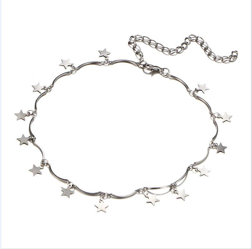 Star choker necklaces & pendants accessories Fine jewelry chain necklace Vintage chocker womens clothing accessories