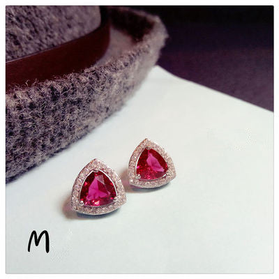 Ruby Gems Drop Earrings For Women S925 Sterling Silver Rose Red Color Luxury Temperament Fine Jewelry Bridal Wedding Aretes