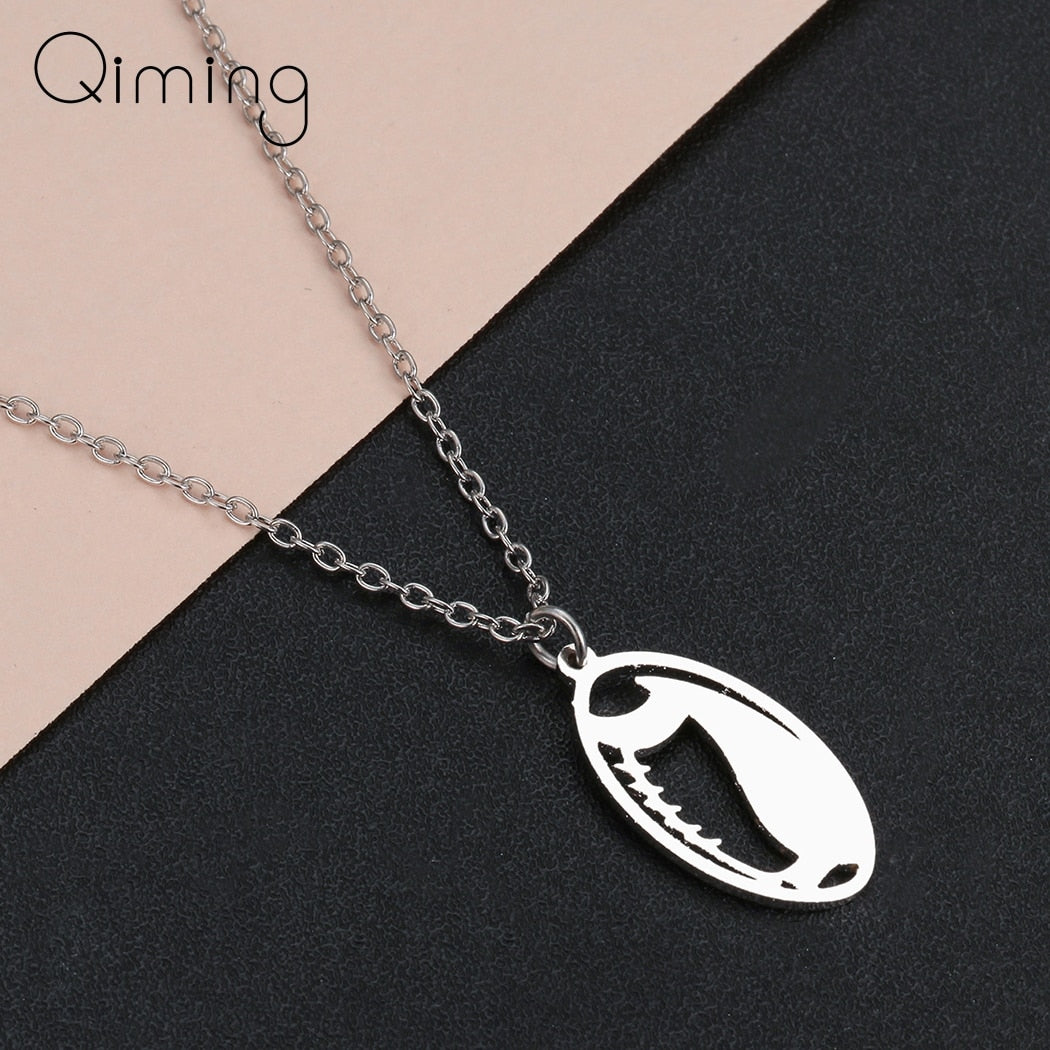 Rugger Rugby Ball Pendant Necklace For Women Men Rock Punk Stainless Steel Jewelry Accessories