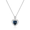 100% Silver 925 Necklace Shiny Pink Heart Crystal Pendant Necklace Sterling Silver Necklaces & Pendants for Women YNC004