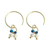 2 Style Natural Pearl Blue Czech Crystal Ear hook 925 Sterling Silver Women's Hanging Earrings Jewelry YEA211
