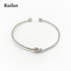 2020 New 100% 925 Sterling Silver Bracelets Adjustable White Gold Color Women Open Cuff Bangle Bracelet Jewelry YBR004