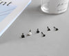 6 pics/set Asymmetrical Small 925 Sterling Silver Stud Earrings for Women Men Korean Fashion Earring Jewelry YEA097