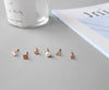 6 pics/set Asymmetrical Small 925 Sterling Silver Stud Earrings for Women Men Korean Fashion Earring Jewelry YEA097
