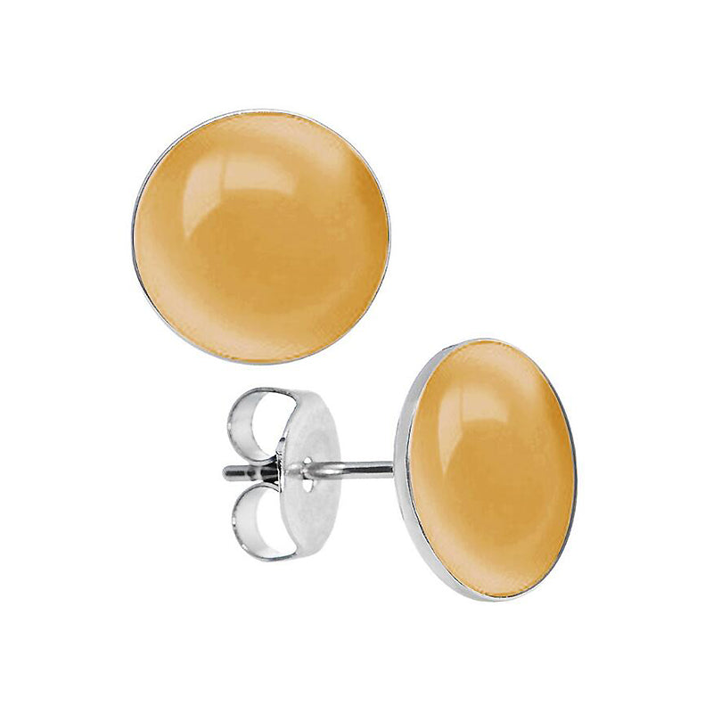 8 Color Minima Round Cat's Eye Stone Opal Earrings 925 Sterling Silver Stud Earrings for Women   YEA232